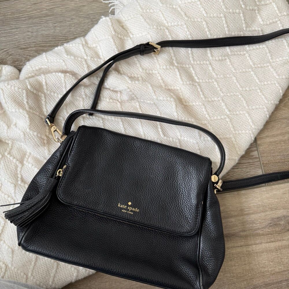 Kate Spade Chester Street Miri Black Pebbled Leather Crossbody Bag
